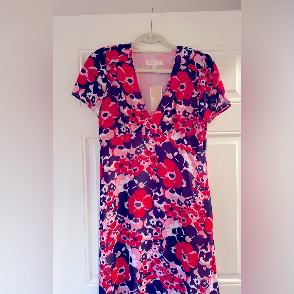 Michael Kors Floral Pink and Blue Dress
